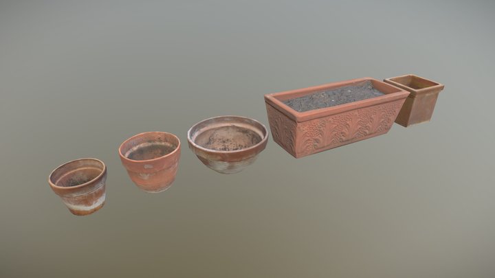 [PACK] Terra Cotta Garden Pot / Photoscan / LP 3D Model