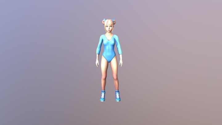 Girl Hello 2 Export 3D Model