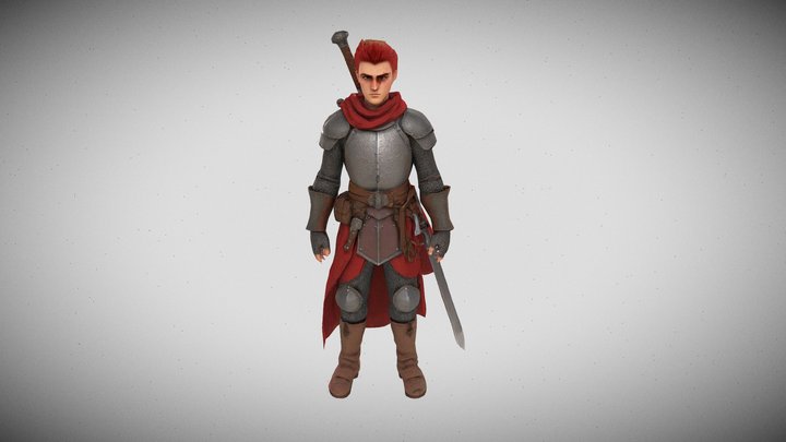 A medieval red-hair OC 3D Model