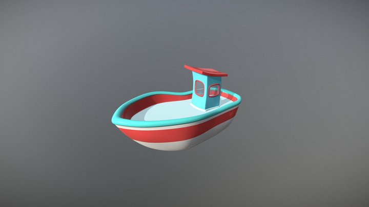 Cartoon Boat 3D Model