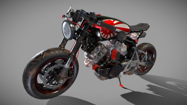 Yamaha XV750 Virago 1982 3D Model