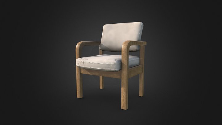 Worn Mid-Century Modern Chair - 4096px² – Free 3D Model STL