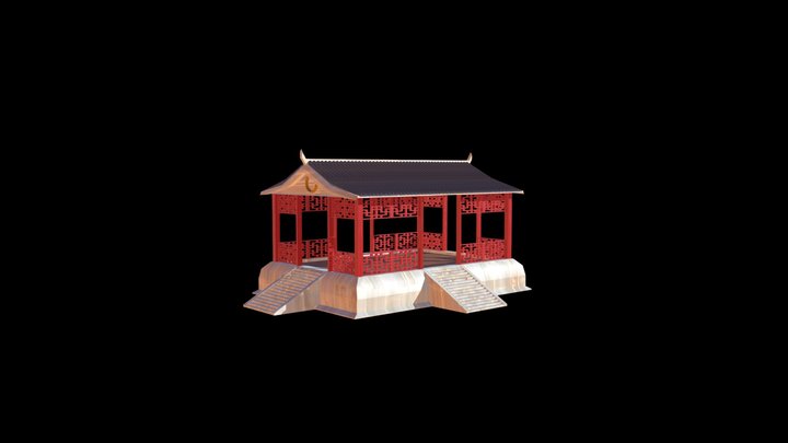 Asian-inspired pavilion 3D Model