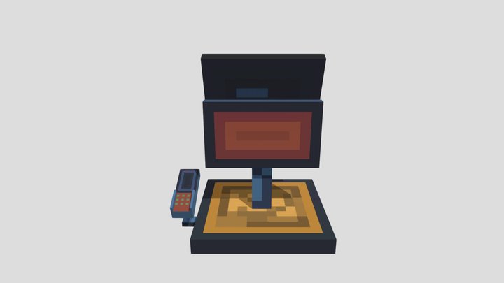 cash register with a screen / kassa met scherm 3D Model