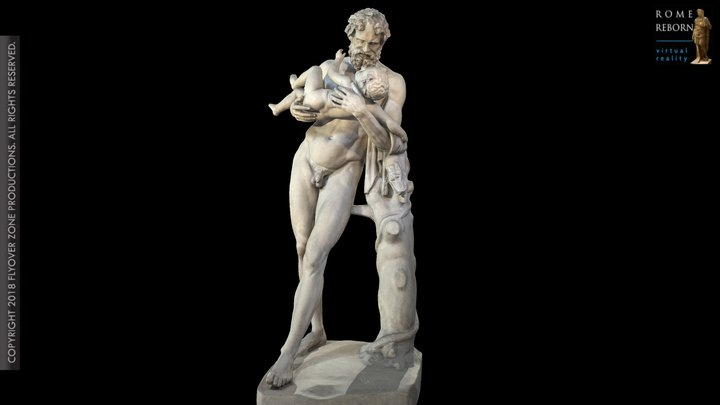 3D rendering of Silenus with Baby Dionysus