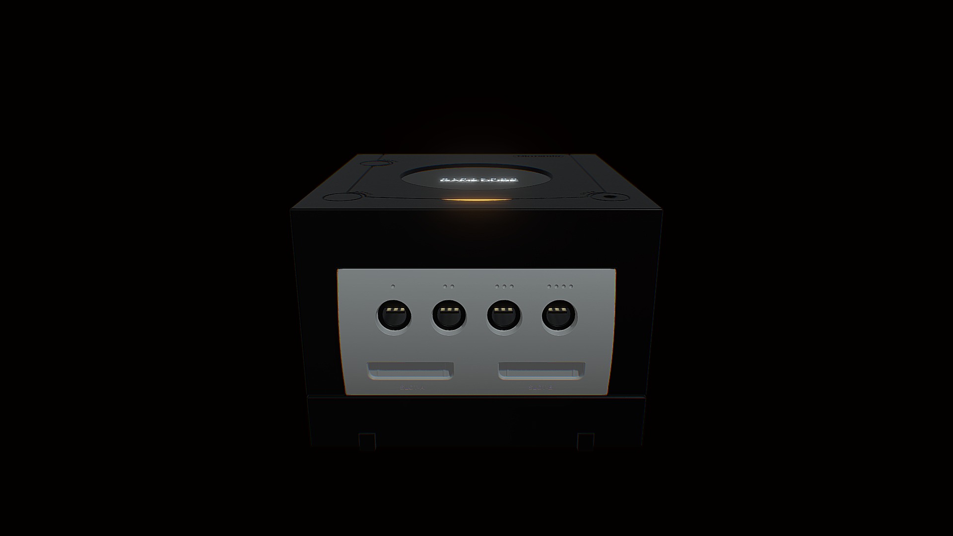 3D model Nintendo Game Cube Black - This is a 3D model of the Nintendo Game Cube Black. The 3D model is about a black and white video game console.