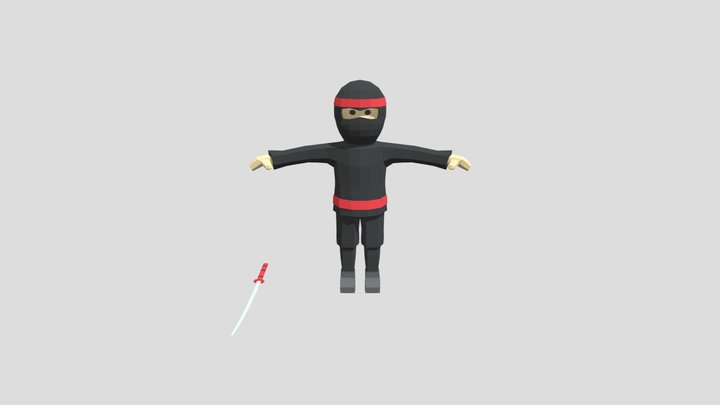 Low Poly Ninja Rigged – Free 3D Model STL