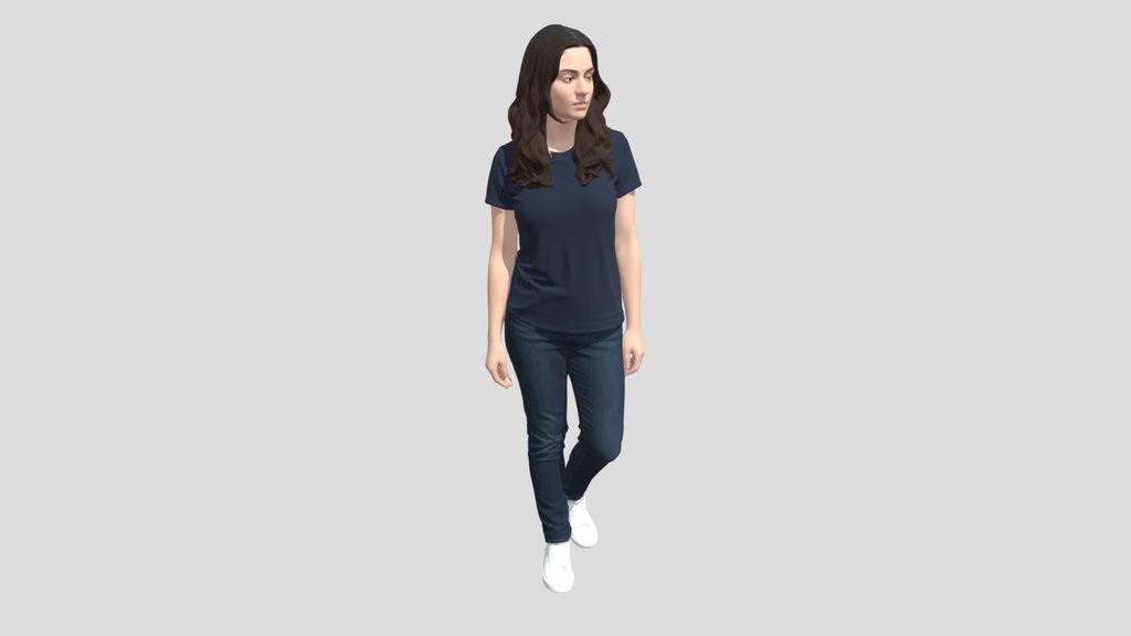 Casual navy tee and jeans