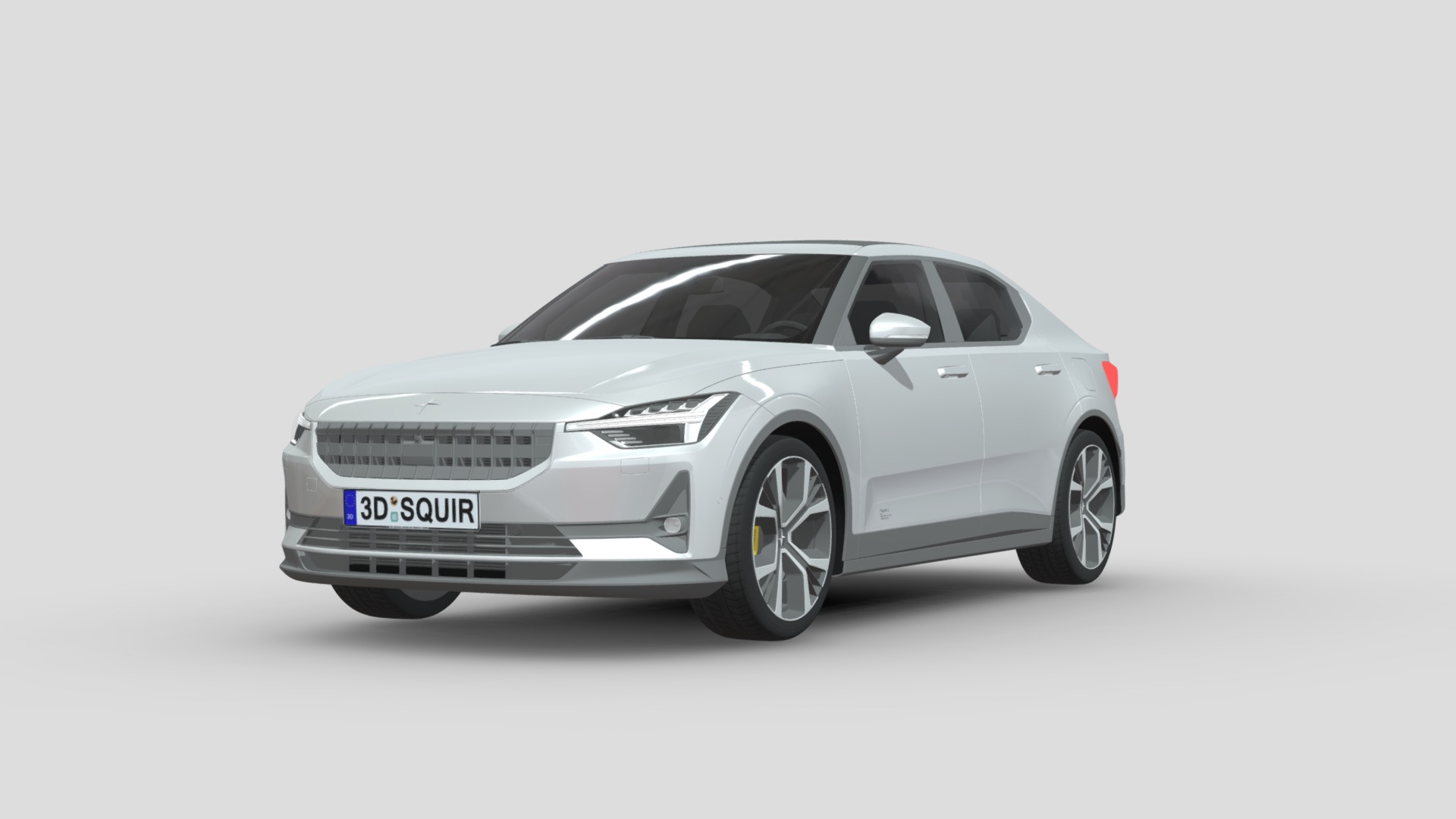 3D model Polestar 2 2020 - This is a 3D model of the Polestar 2 2020. The 3D model is about a white car with a black background.