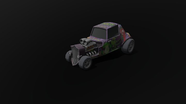 Low poly hot rod model 3D Model