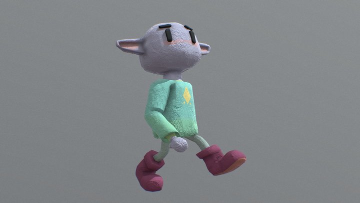 Lune - Claymation Style 3D Model