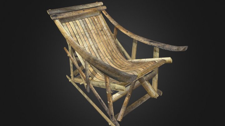 Old rattan chair 3D Model