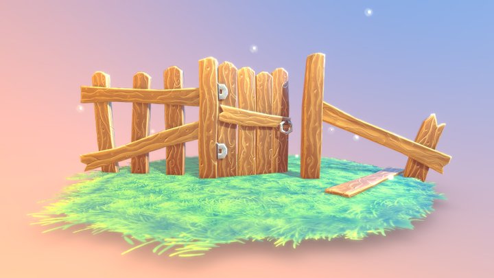 Stylized Fence 3D Model