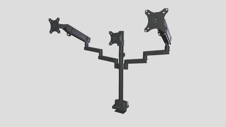 StarTech 3MP2AG-MONITOR-ARM Triple Monitor Mount 3D Model