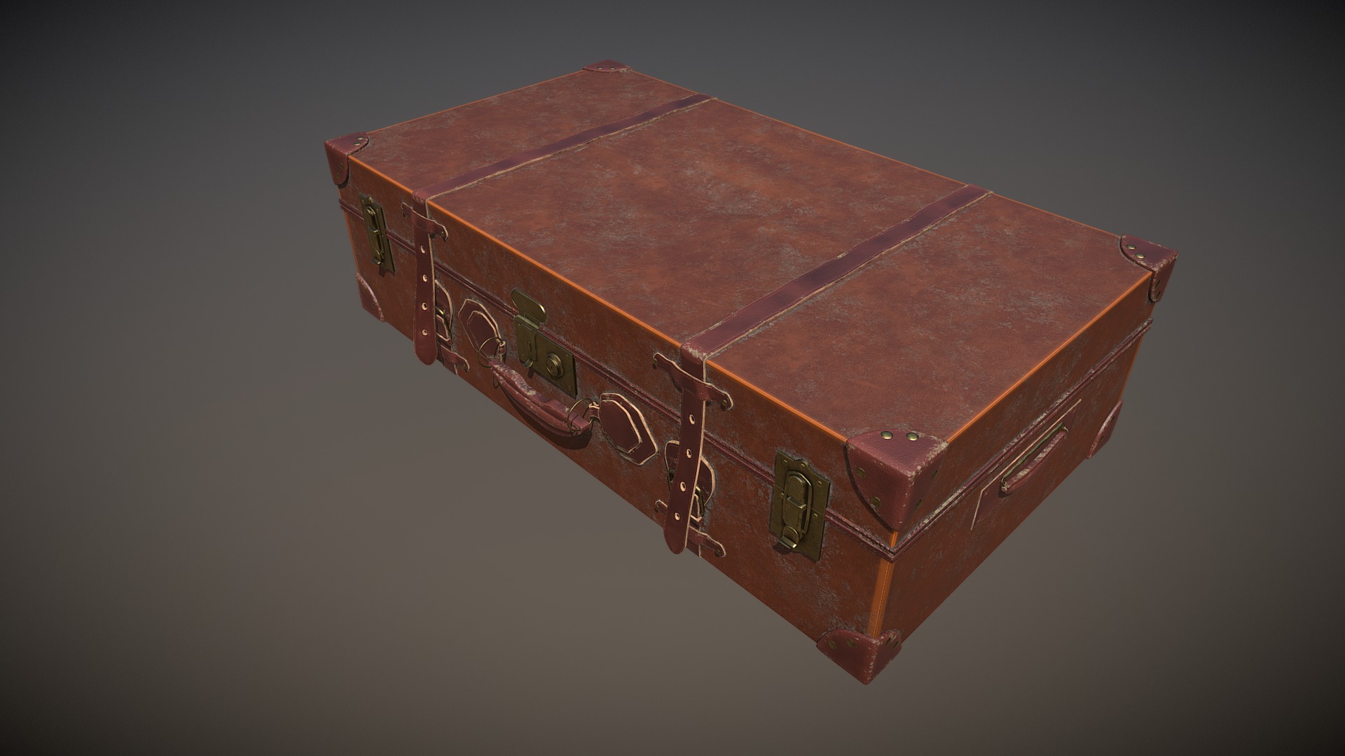 3D model Leather Suitcase - This is a 3D model of the Leather Suitcase. The 3D model is about a red leather wallet.