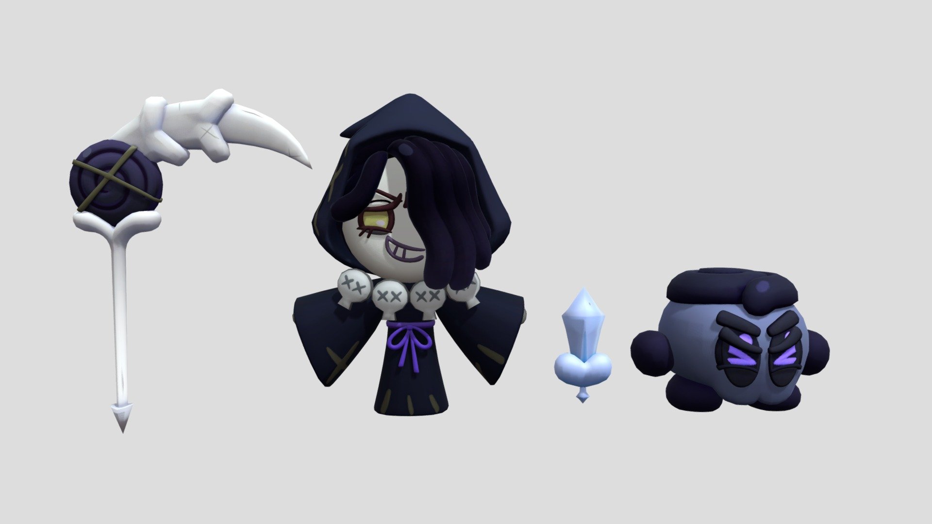 Licorice Cookie (With Hood, Weapon And Minion) — Sketchfab embed 3D viewer