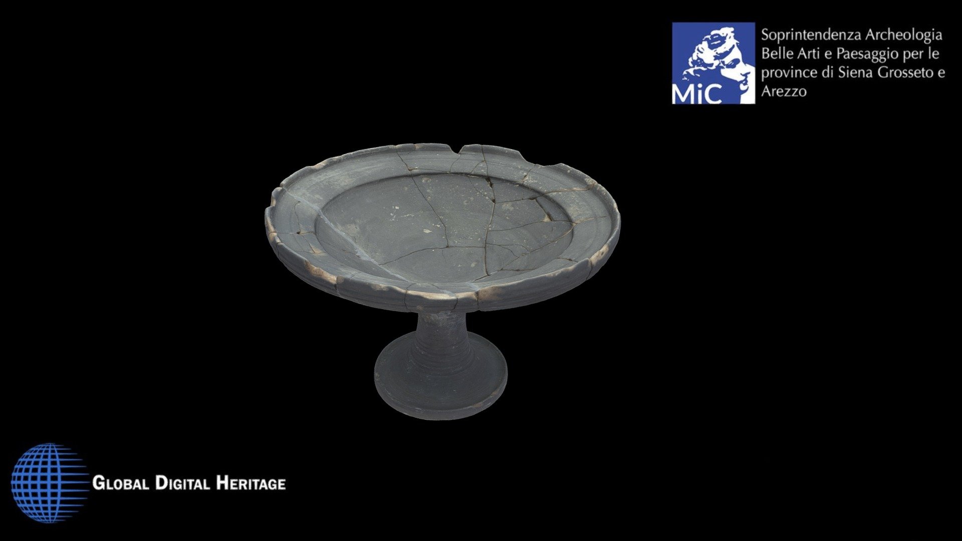 Bucchero footed plate, Tumulus of Molinello