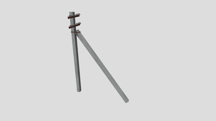 Lowpoly concrete pillar 3D Model