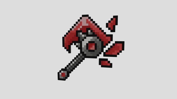 Minecraft - Ruby axe 3D Model