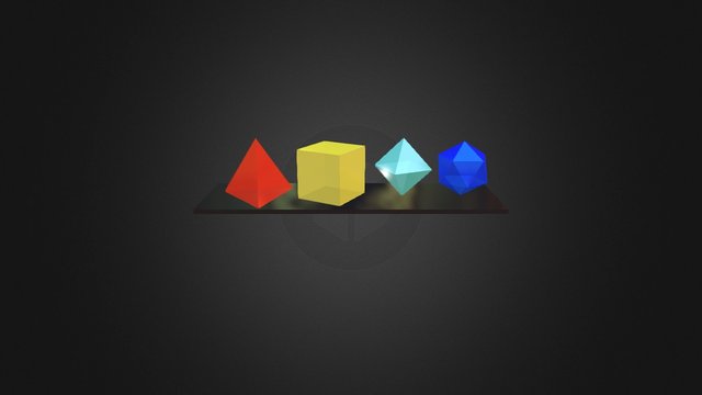 Platonic Element Shapes 3D Model