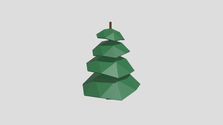 Low-poly Pine tree 3D Model