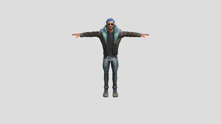 Cool cyberpunk looking dude (rigged) 3D Model