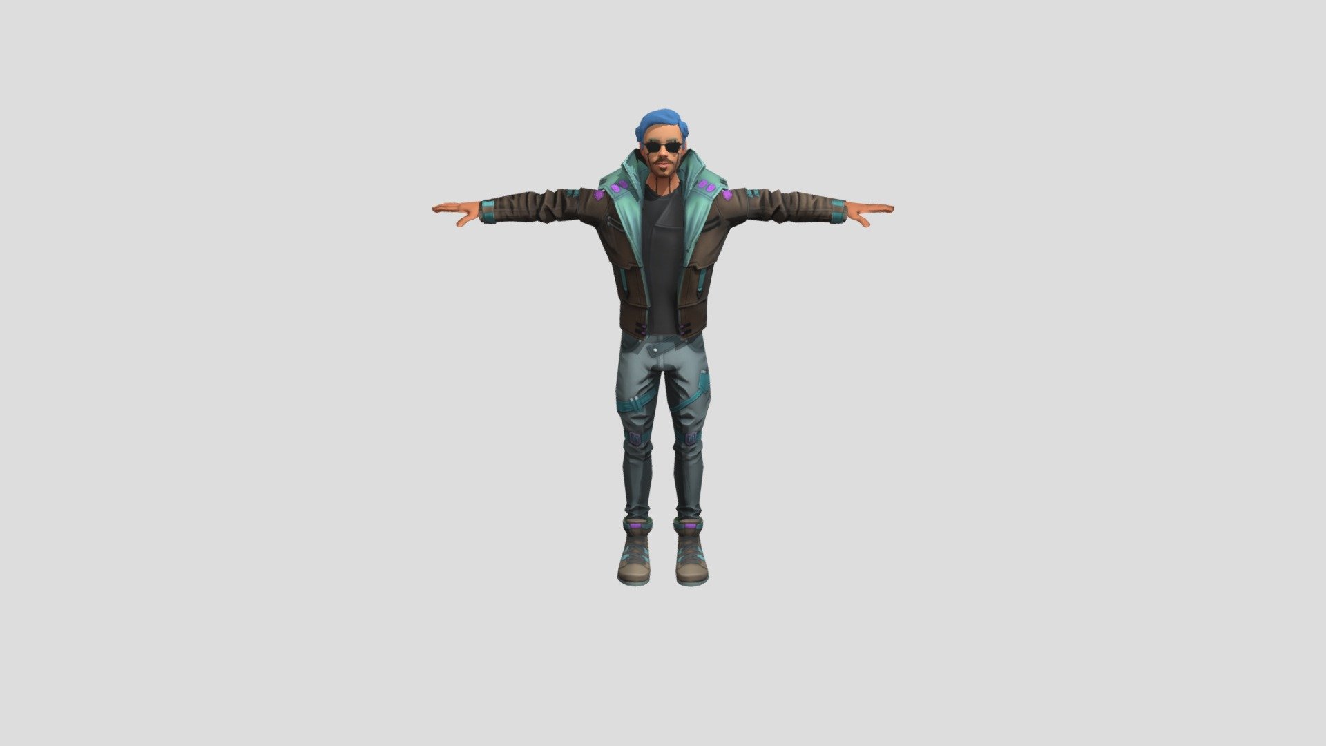 Cool cyberpunk looking dude (rigged)