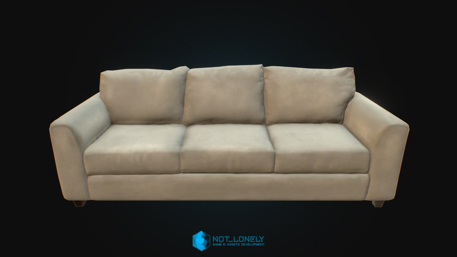 3D model Dirty Sofa - This is a 3D model of the Dirty Sofa. The 3D model is about a couch with a black background.