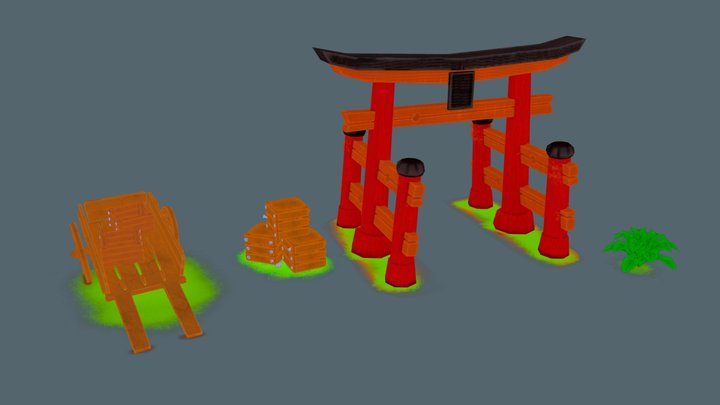 "japanese forest" Props 3D Model