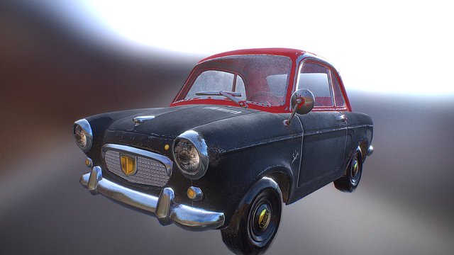 Old Red Car 3D Model