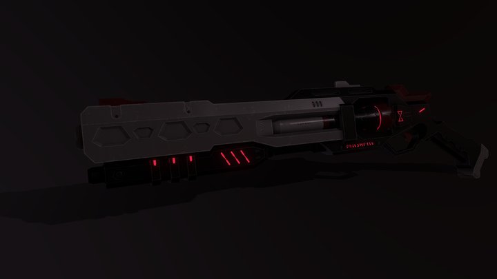 Sci-Fi revolver| Highpoly 3D Model