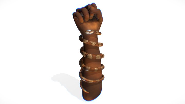 Snake Wrapped Around Closed Fist 3D Model
