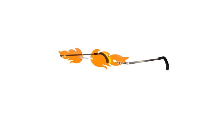 Aesthetic Fire Flame Sunglasses 3D Model