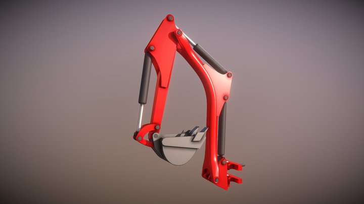 Rigged Excavator Shovel Arm -1- (High-Poly) 3D Model