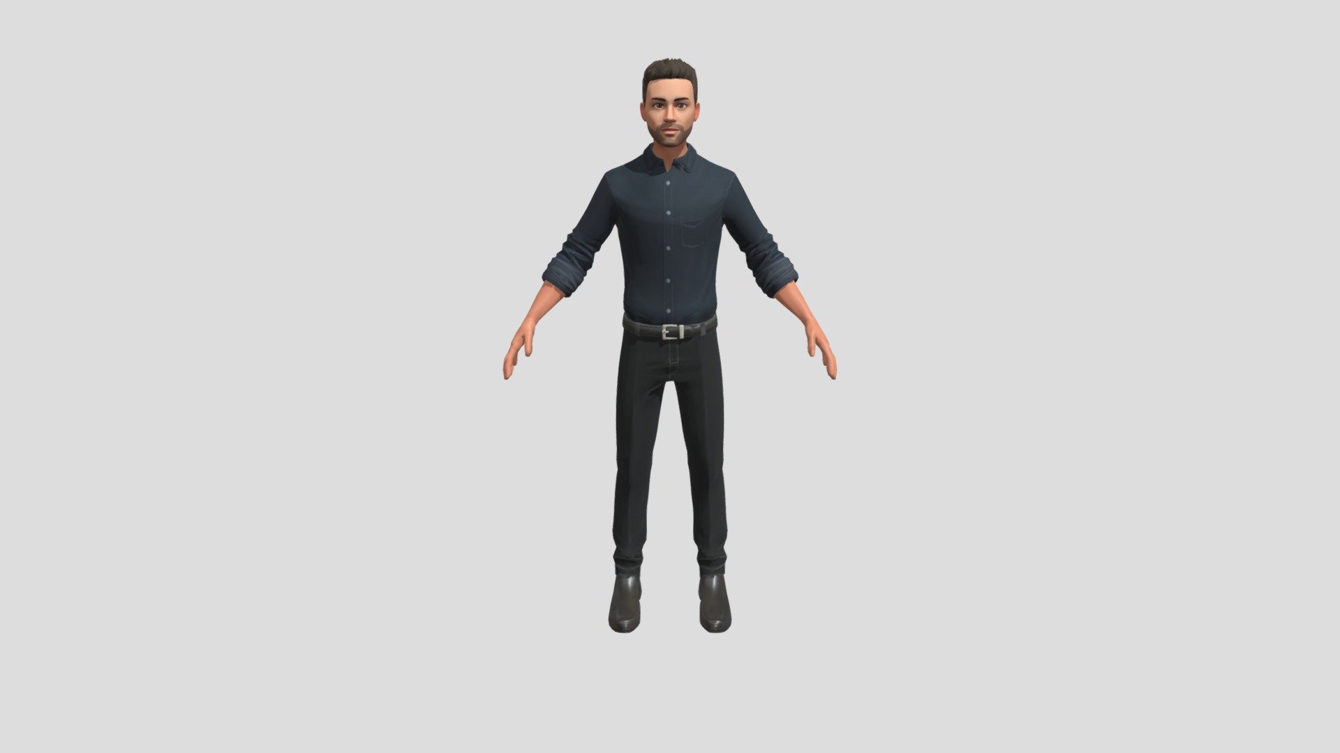 black t shirt human 3d model