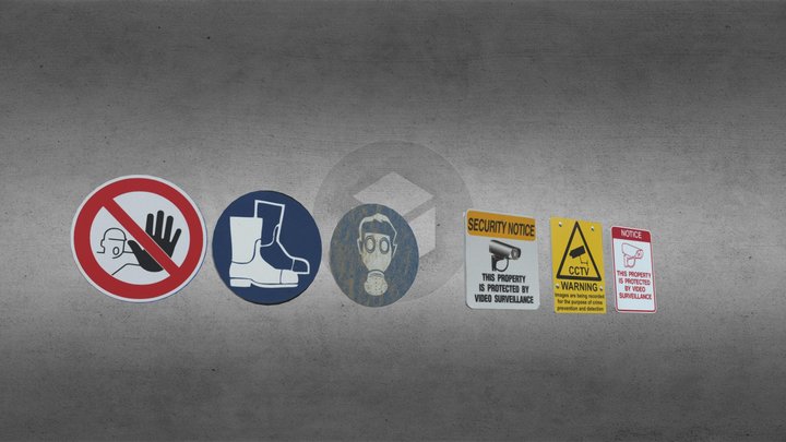 Workplace safety and security signs Vol.1 3D Model