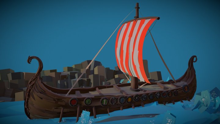 Viking Drakkar 3D Model