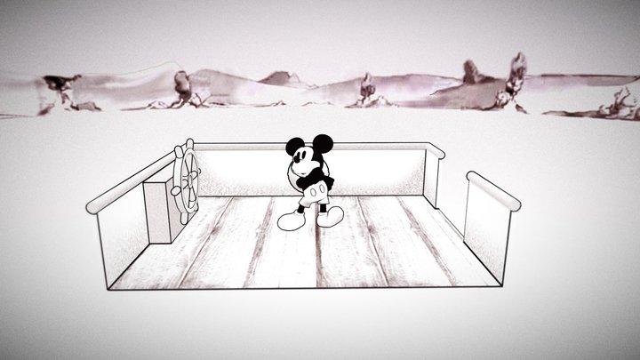 Mickey mouse! Steamboat Willie 3D Model