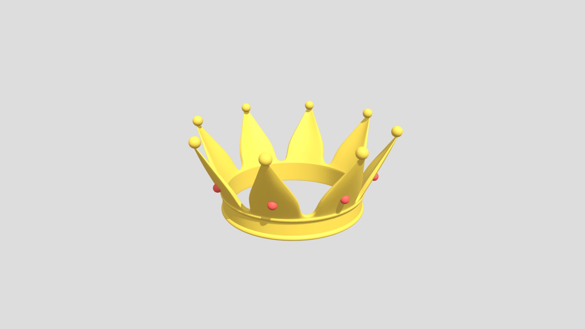 3D model Crown - This is a 3D model of the Crown. The 3D model is about a yellow crown with red and white balls on it.