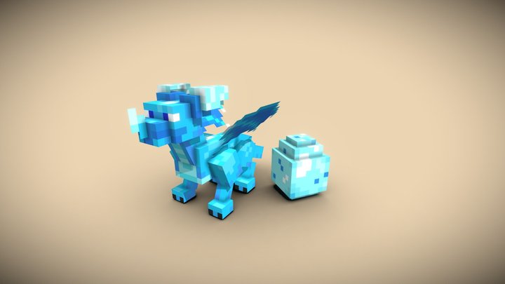 Ice Dragon - Minecraft Model (Commission) 3D Model