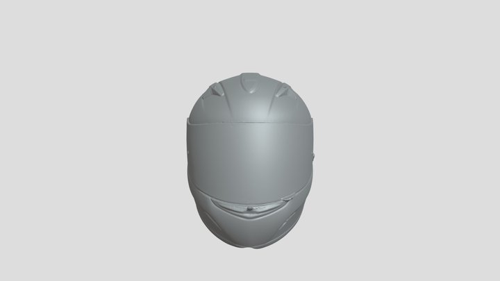 Old Motorcycle Helmet With Visor 3D Model