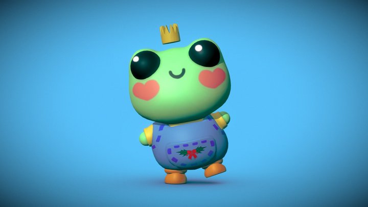 DAY5: A frog with a crown 3D Model