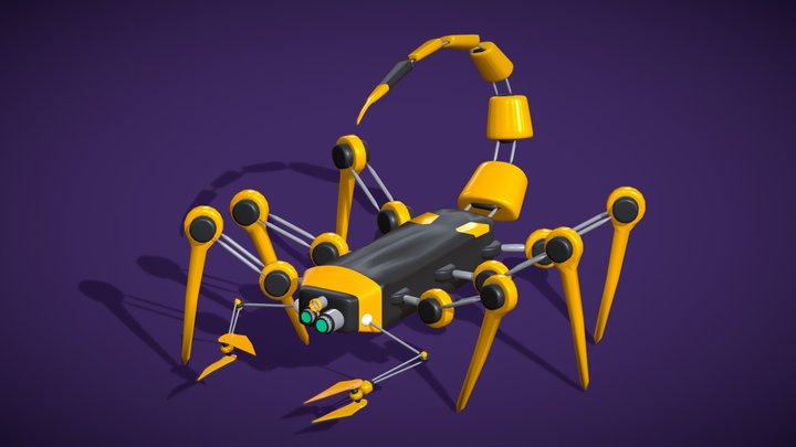 Robotic Scorpion - Mechanical Low poly Toon Bot