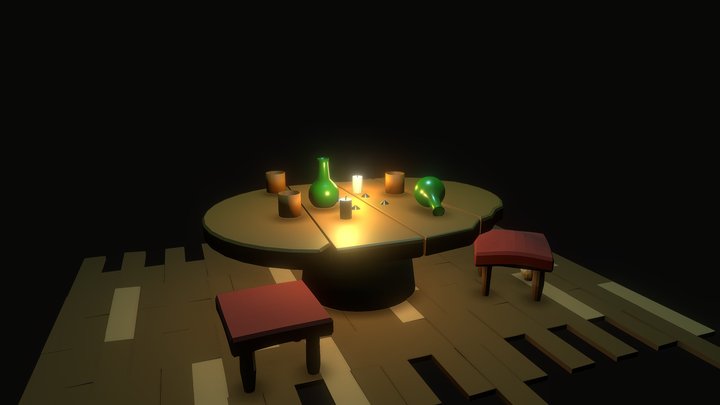 Low Poly Tavern Furniture (SoT Inspired) 3D Model