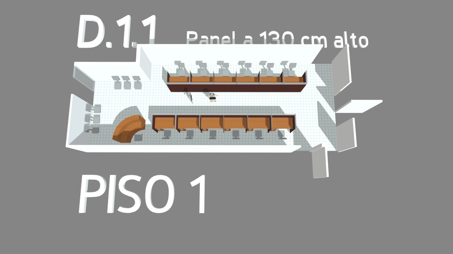 D1.1 de piso 1 Ecr panel existente 130 cm