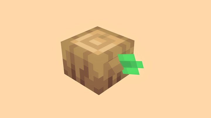Minecraft Oak Tree Stump Model 3D Model