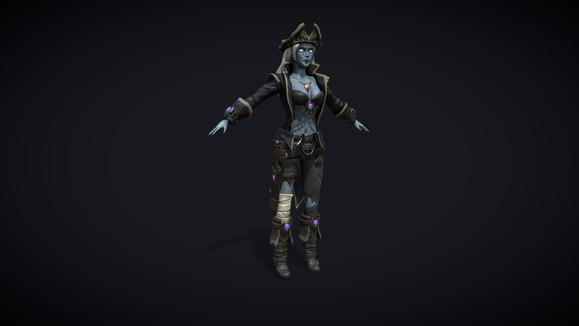 Dead Pirate Girl 3D model by Сhemaron (chemaron) [1415bd9] Sketchfab