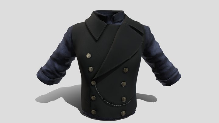 Men's Pinkerton Vest Shirt Combo 3D Model