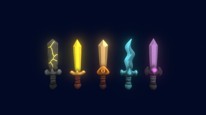 stylized sword pack 3D Model