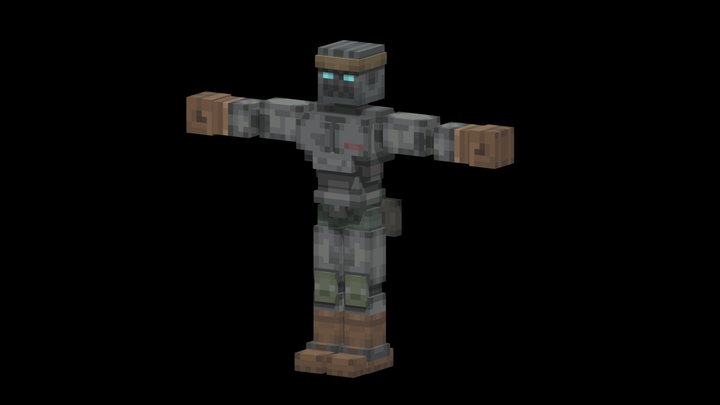 Atom From Real Steel / Minecraft 3D Model